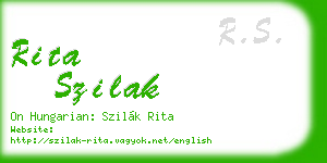 rita szilak business card